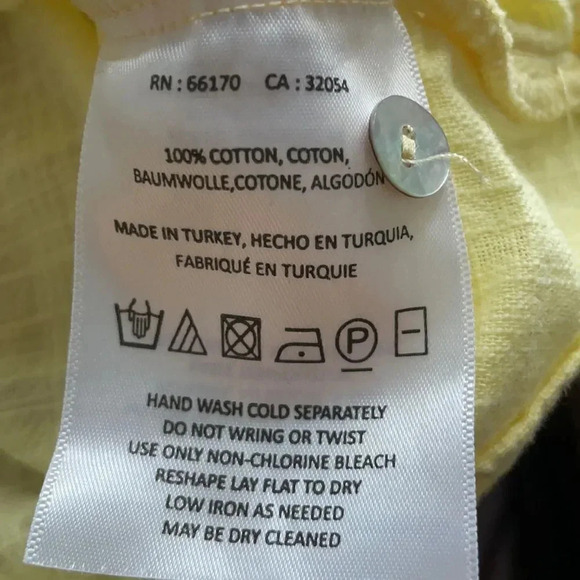 Lilka Anthropologie soft yellow gauzy cotton top, ruffle sleeves Women’s size M - Picture 10 of 11